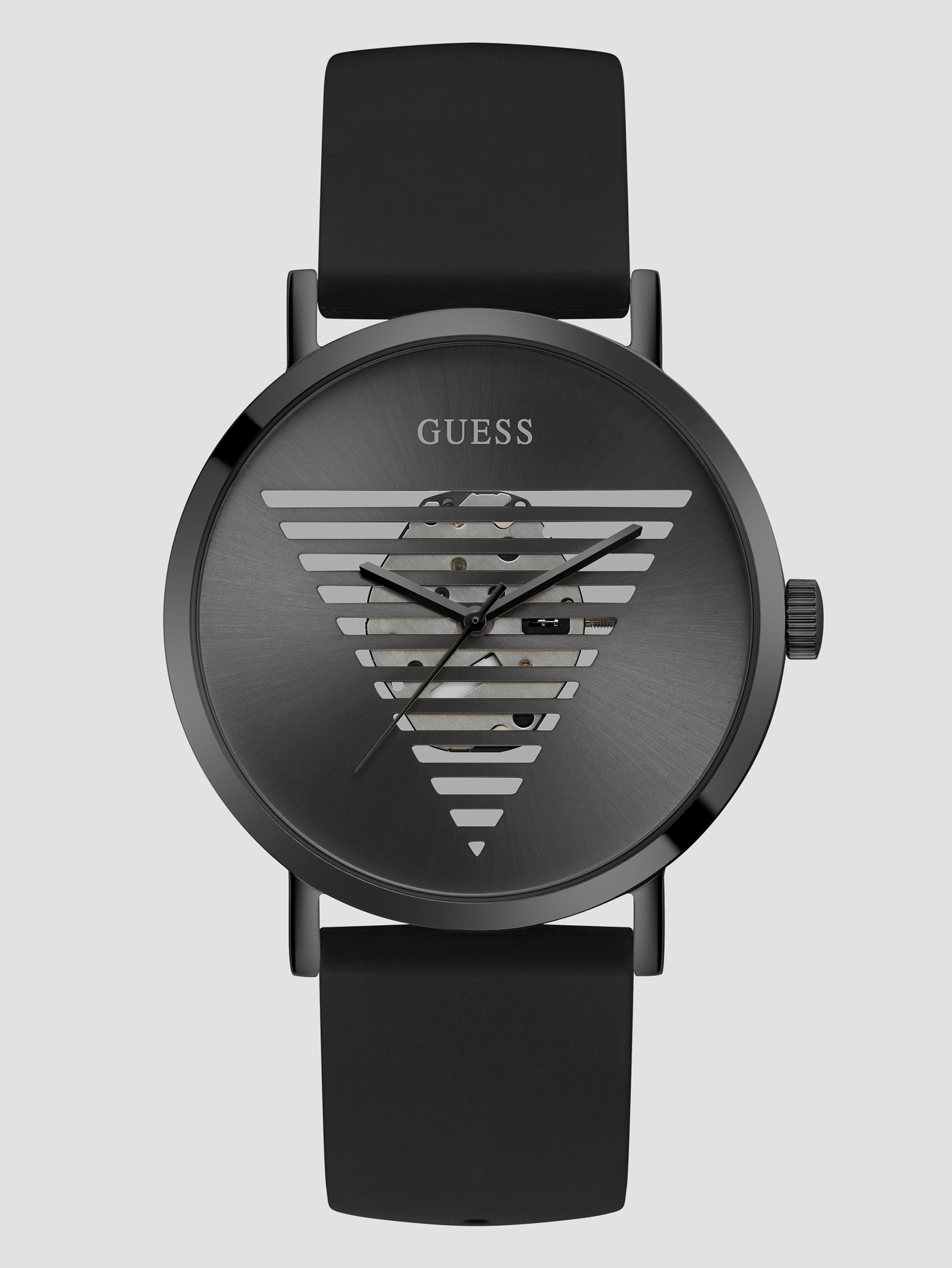 Factory Black Cut-through Logo Analog Watch