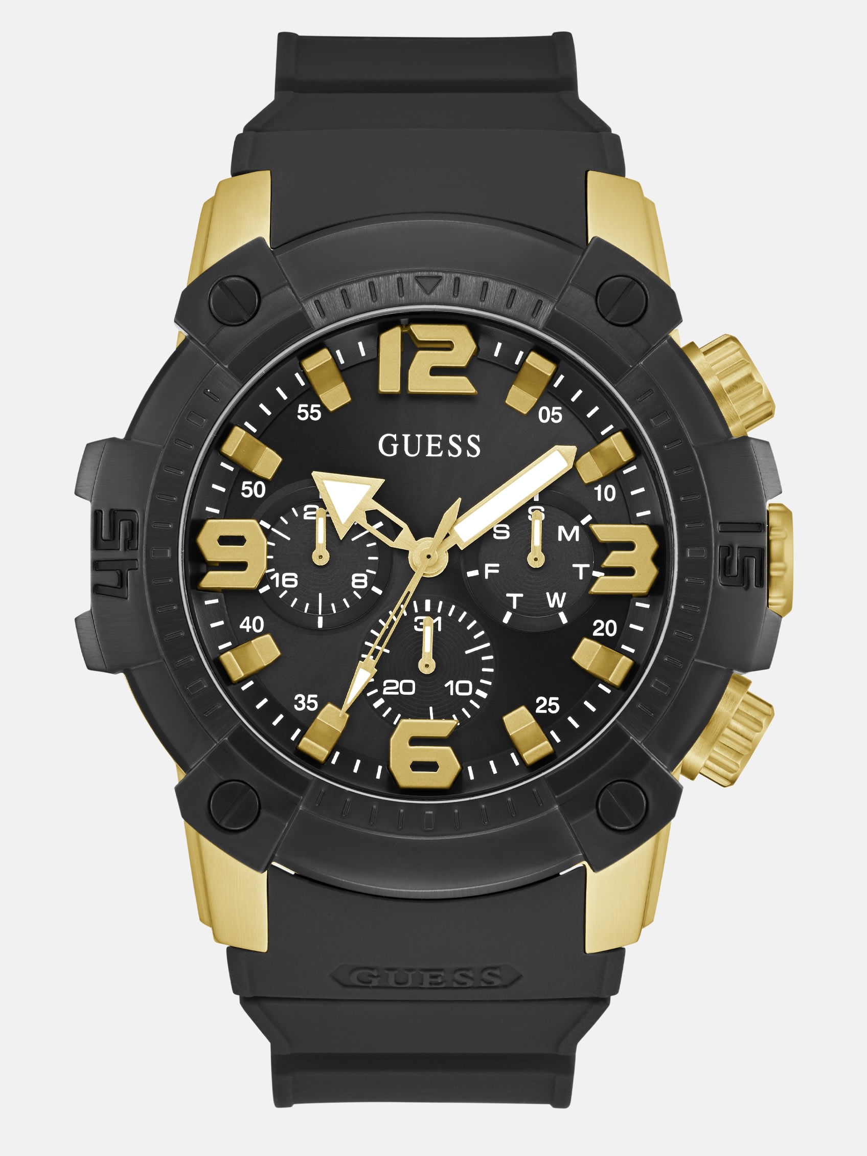 GUESS Black Chronograph Siliconeon Watch