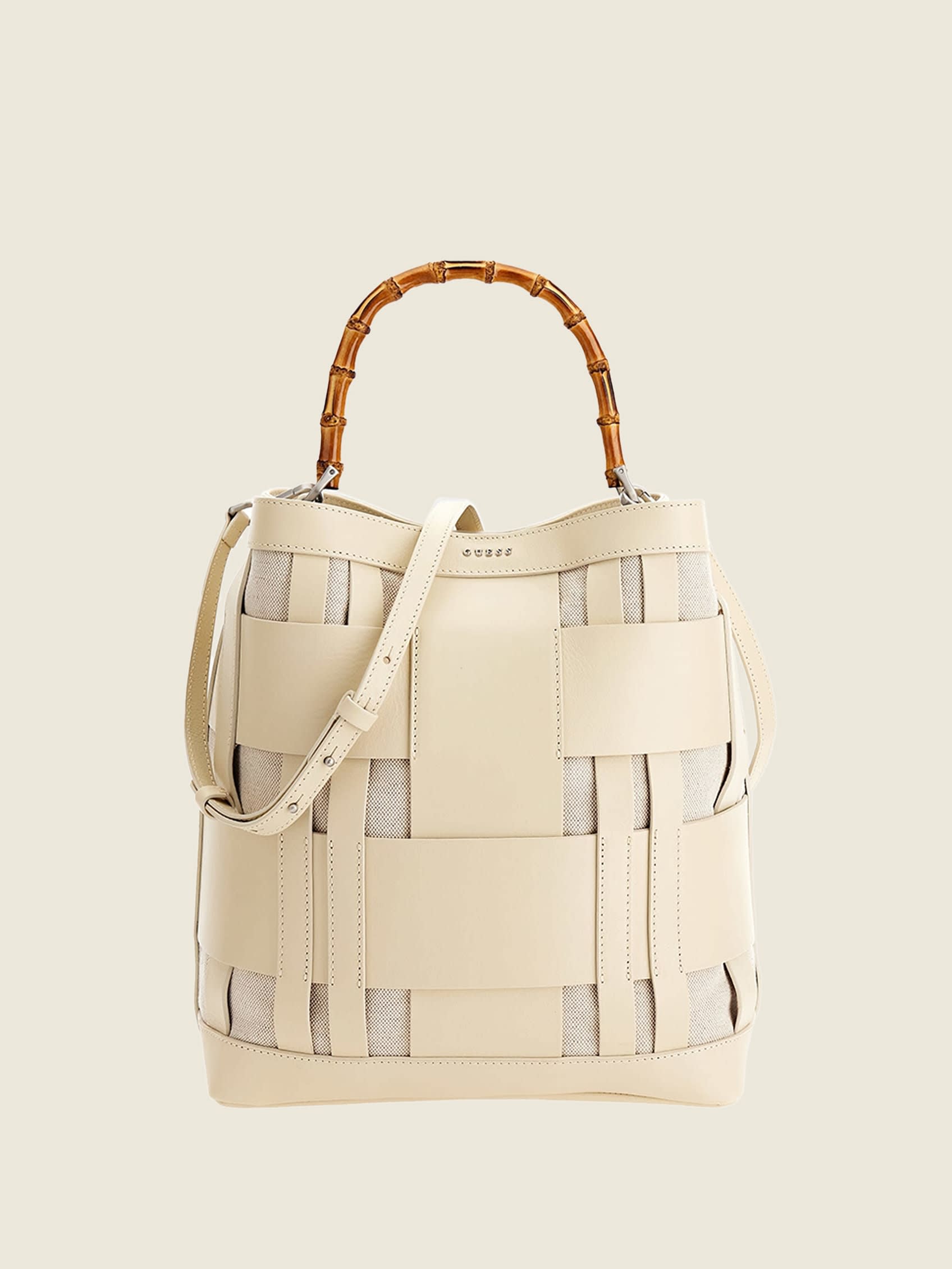GUESS Aida Woven Leather Hobo Bag