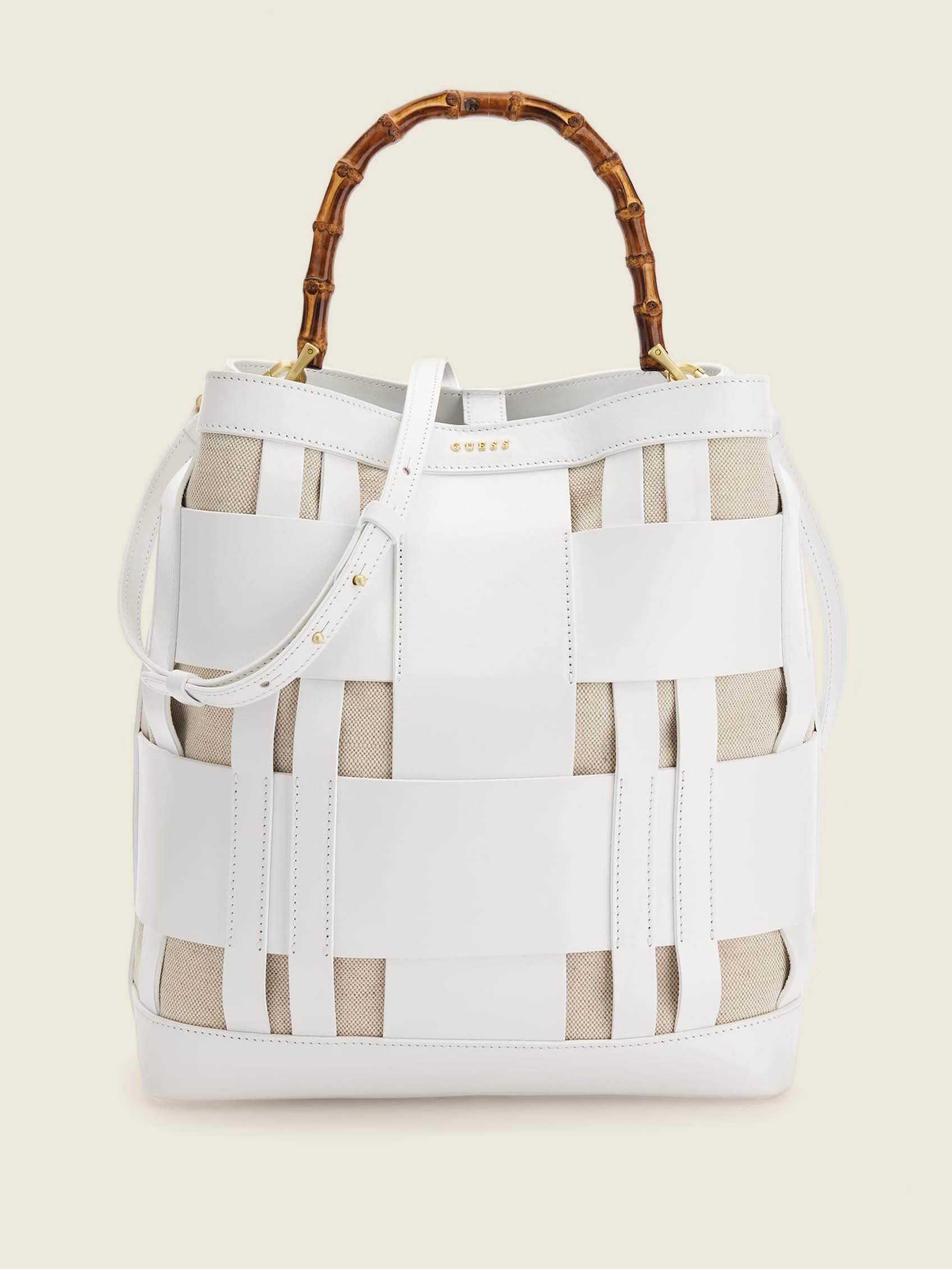 GUESS Aida Woven Leather Hobo Bag