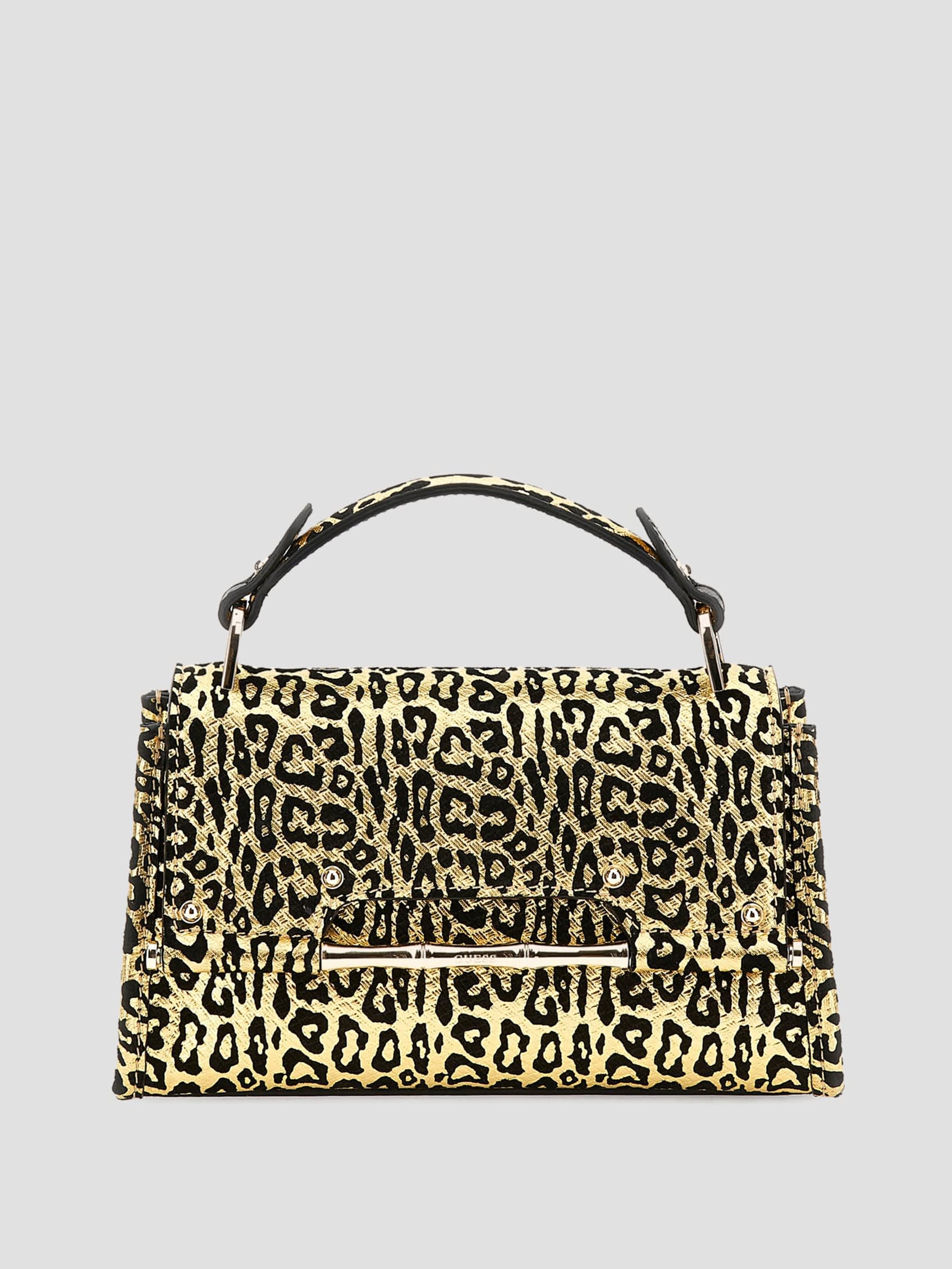GUESS Iris Leopard Mini Top Handle Bag