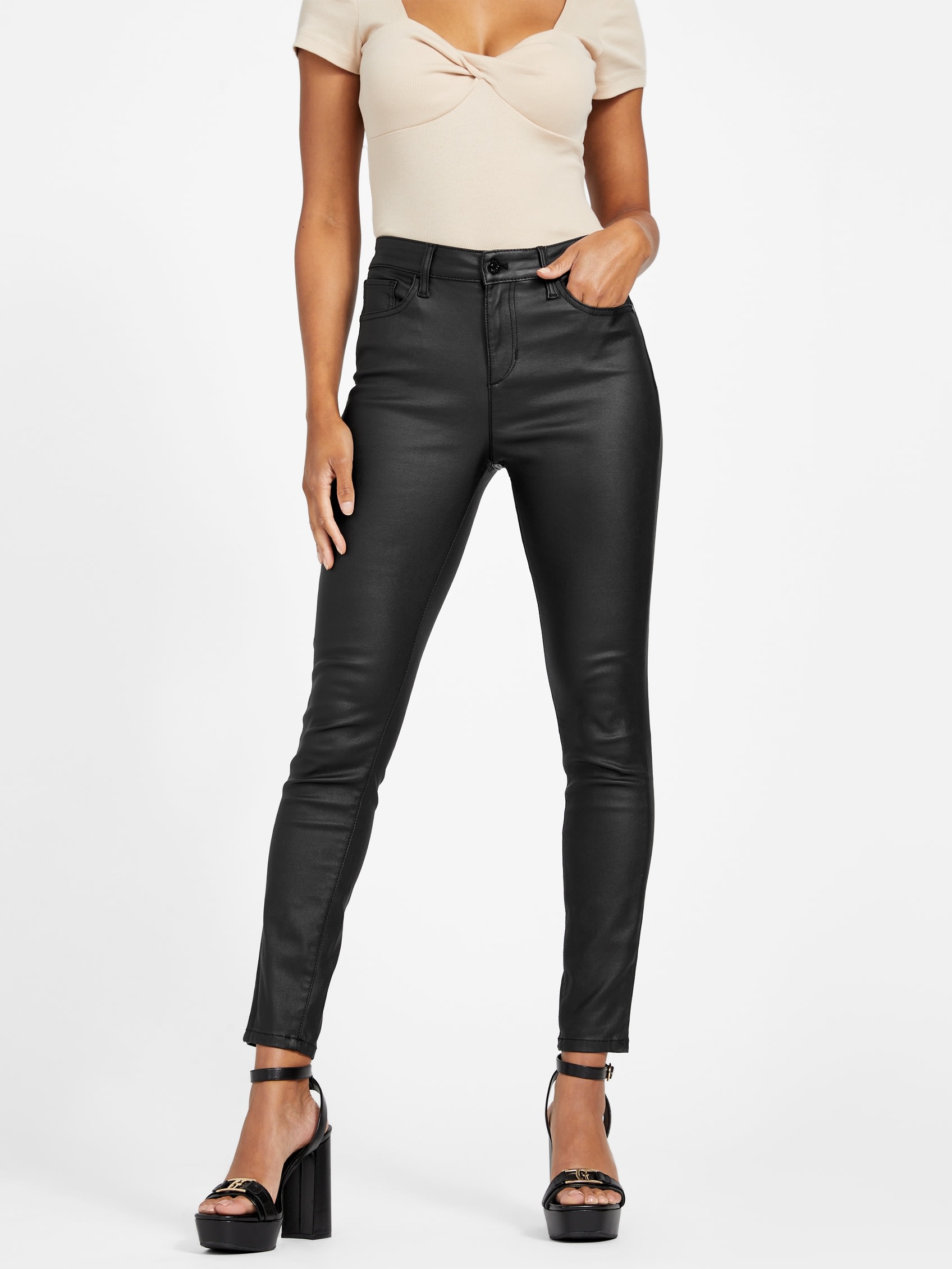 Factory Jayden Mid-rise Coated Skinny Jeans