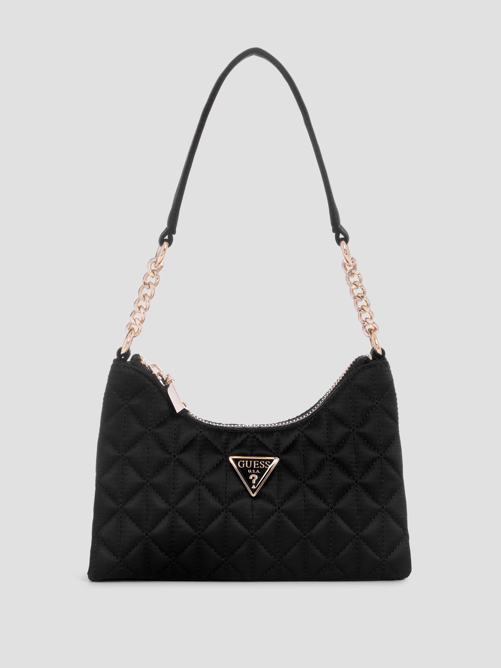 GUESS Velina Quilted Satin Mini Shoulder Bag
