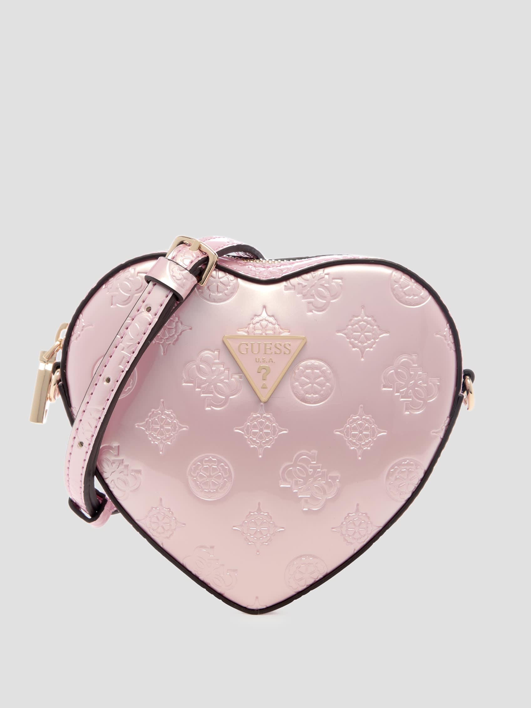 GUESS Arnela Debossed Logo Mini Heart Bag