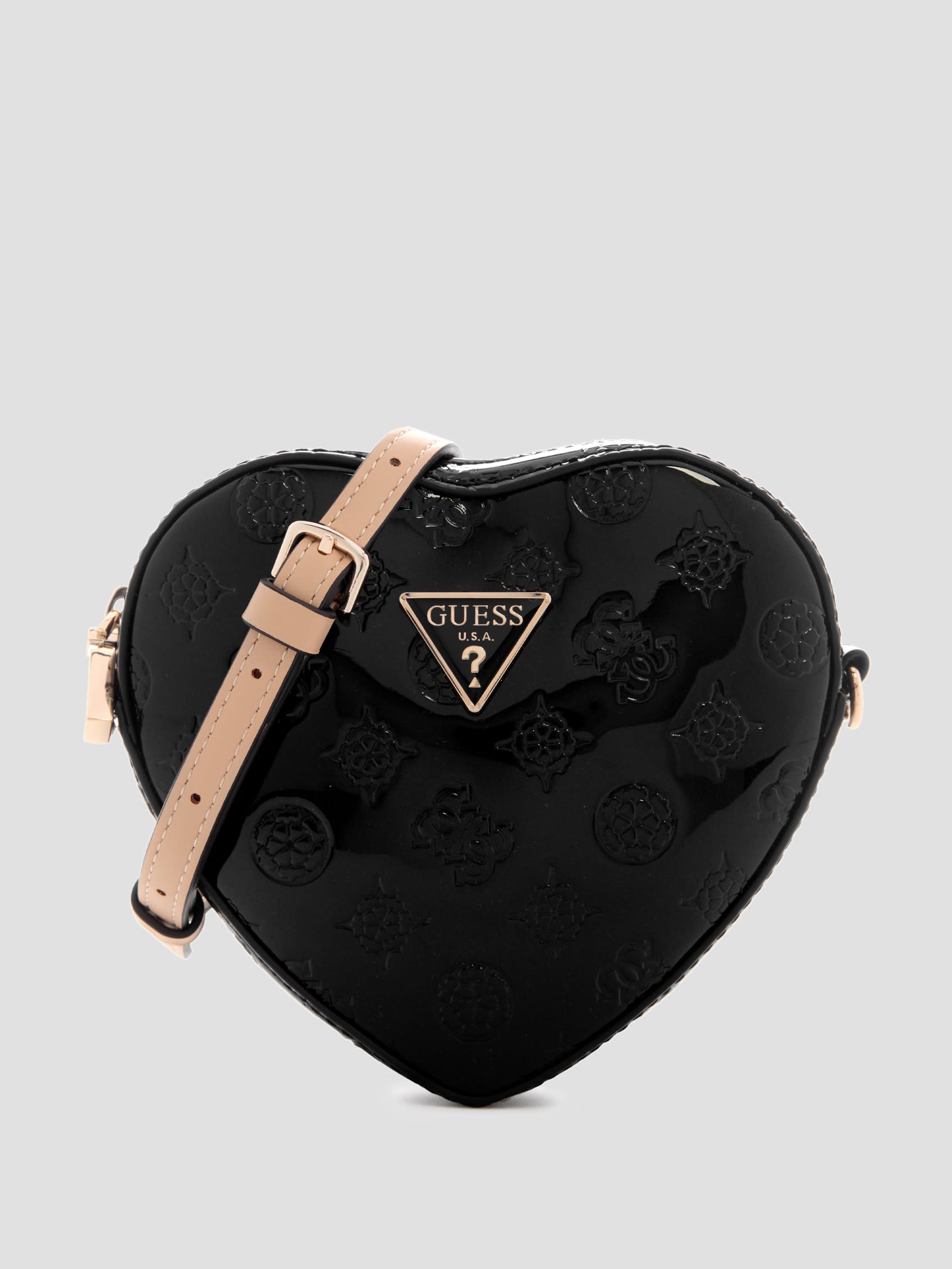GUESS Arnela Debossed Logo Mini Heart Bag