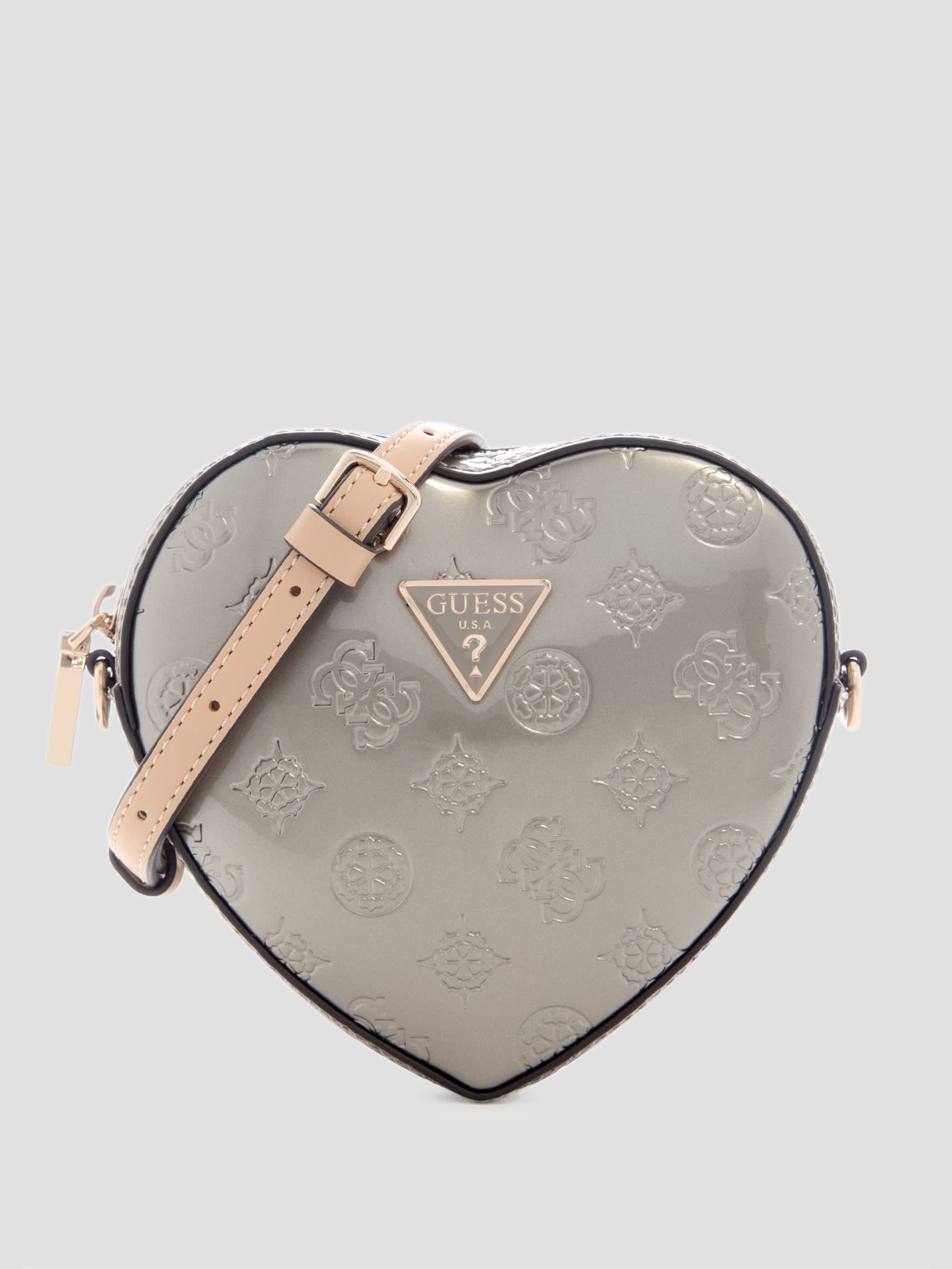 GUESS Arnela Debossed Logo Mini Heart Bag