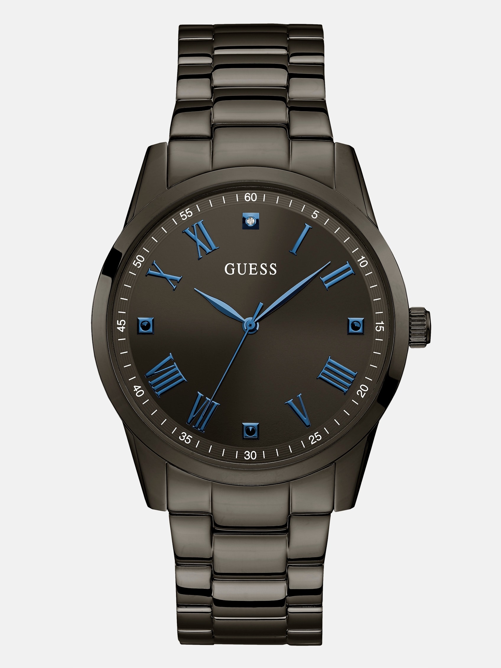 Factory Black And Blue Diamond Analog Watch