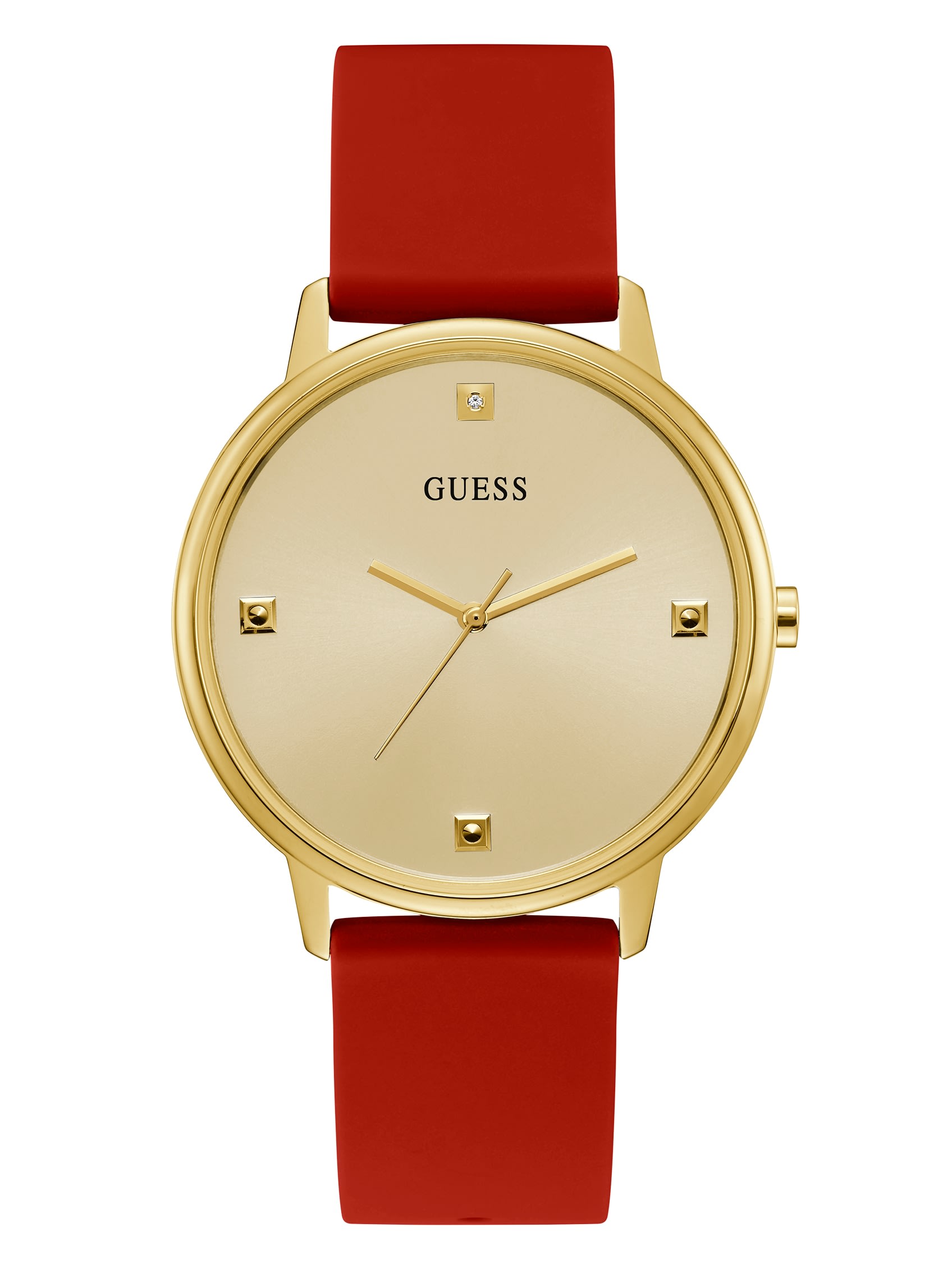 Factory Gold-Tone And Red Analog Watch