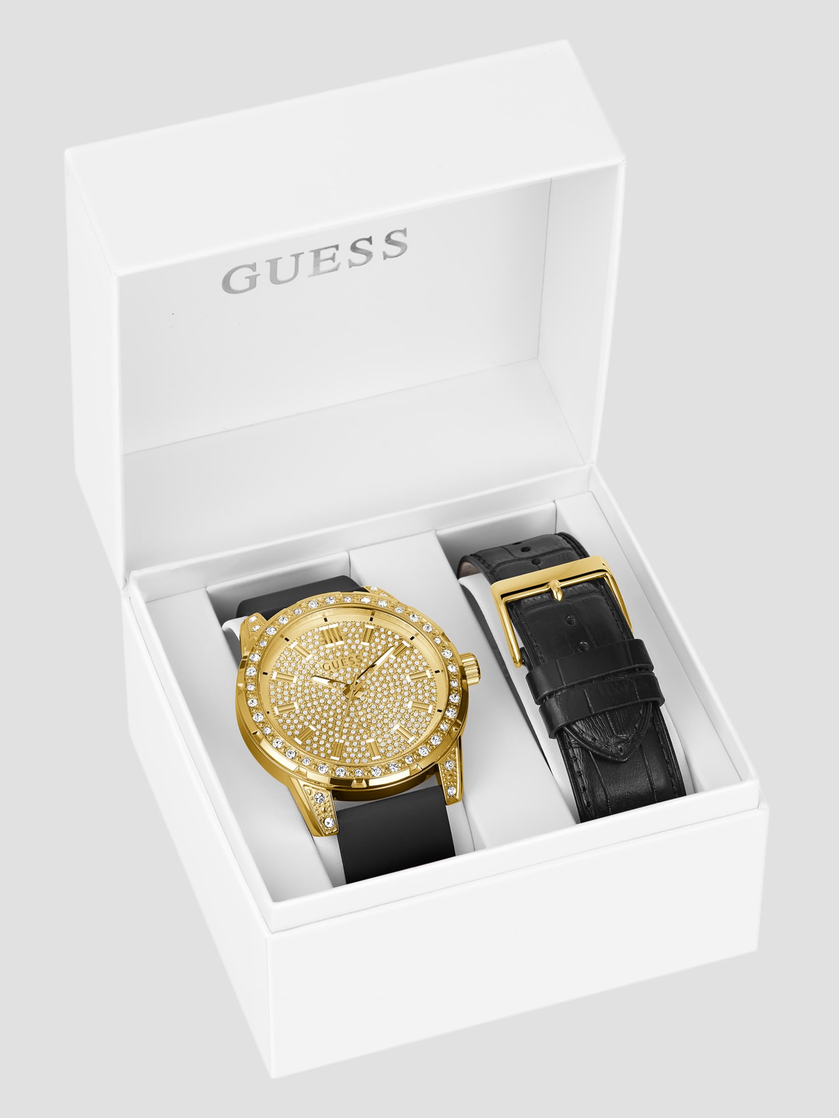 Factory Embellished Gold-Tone Analog Watch Box Set