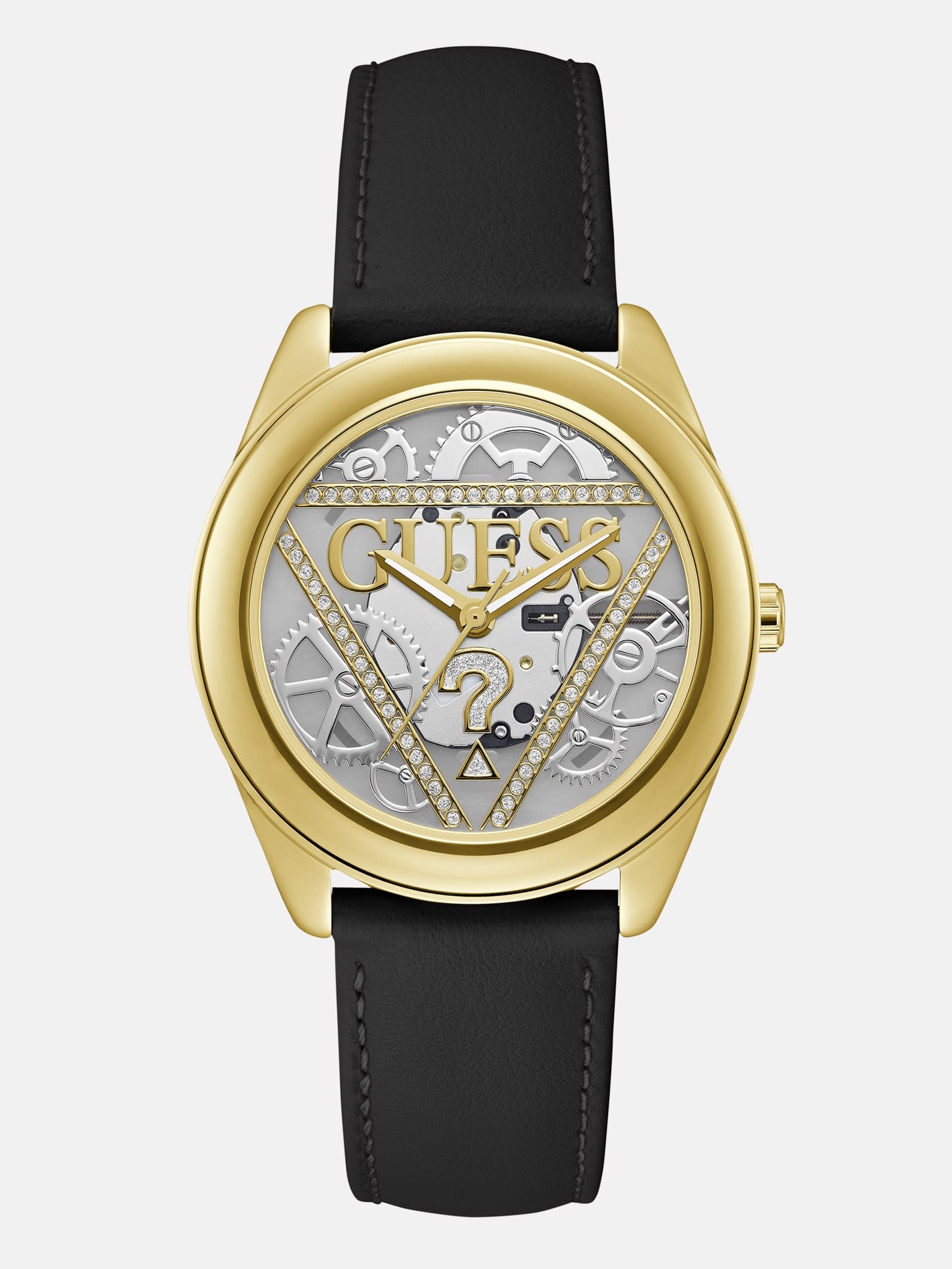 Factory Rose Gold-Tone And Black Gears Analog Watch