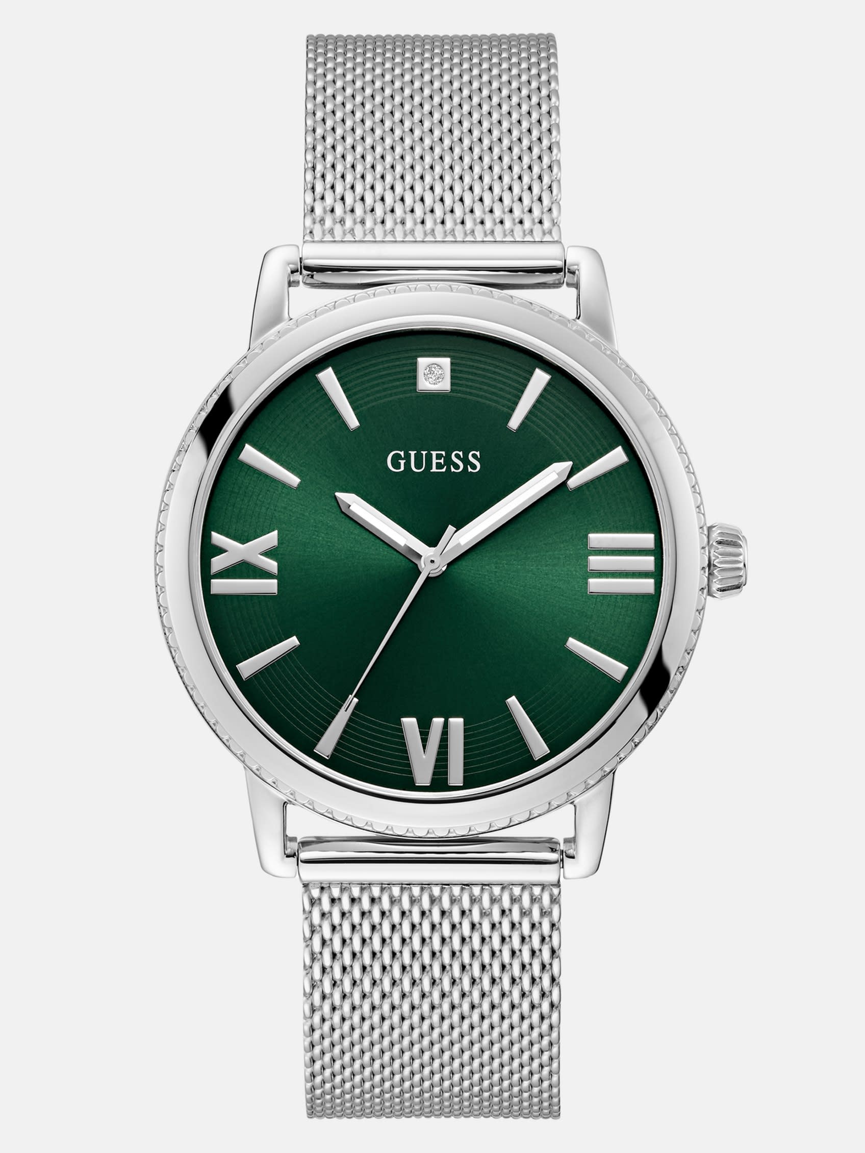 Factory Silver-Tone Mesh Analog Watch