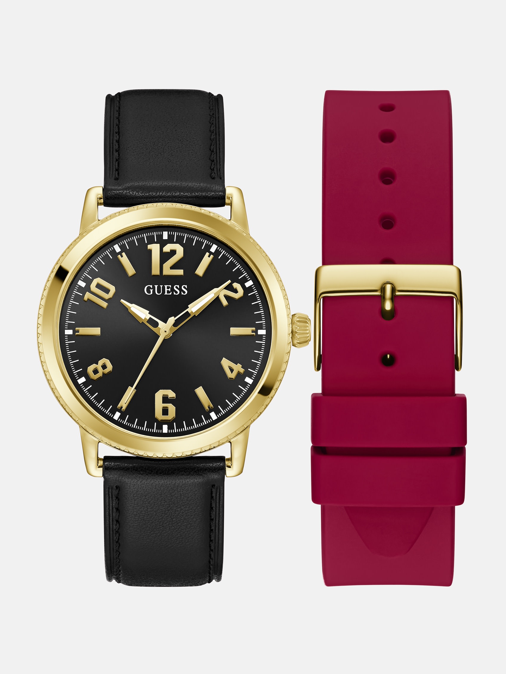 Factory Gold-Tone And Black Analog Watch Box Set