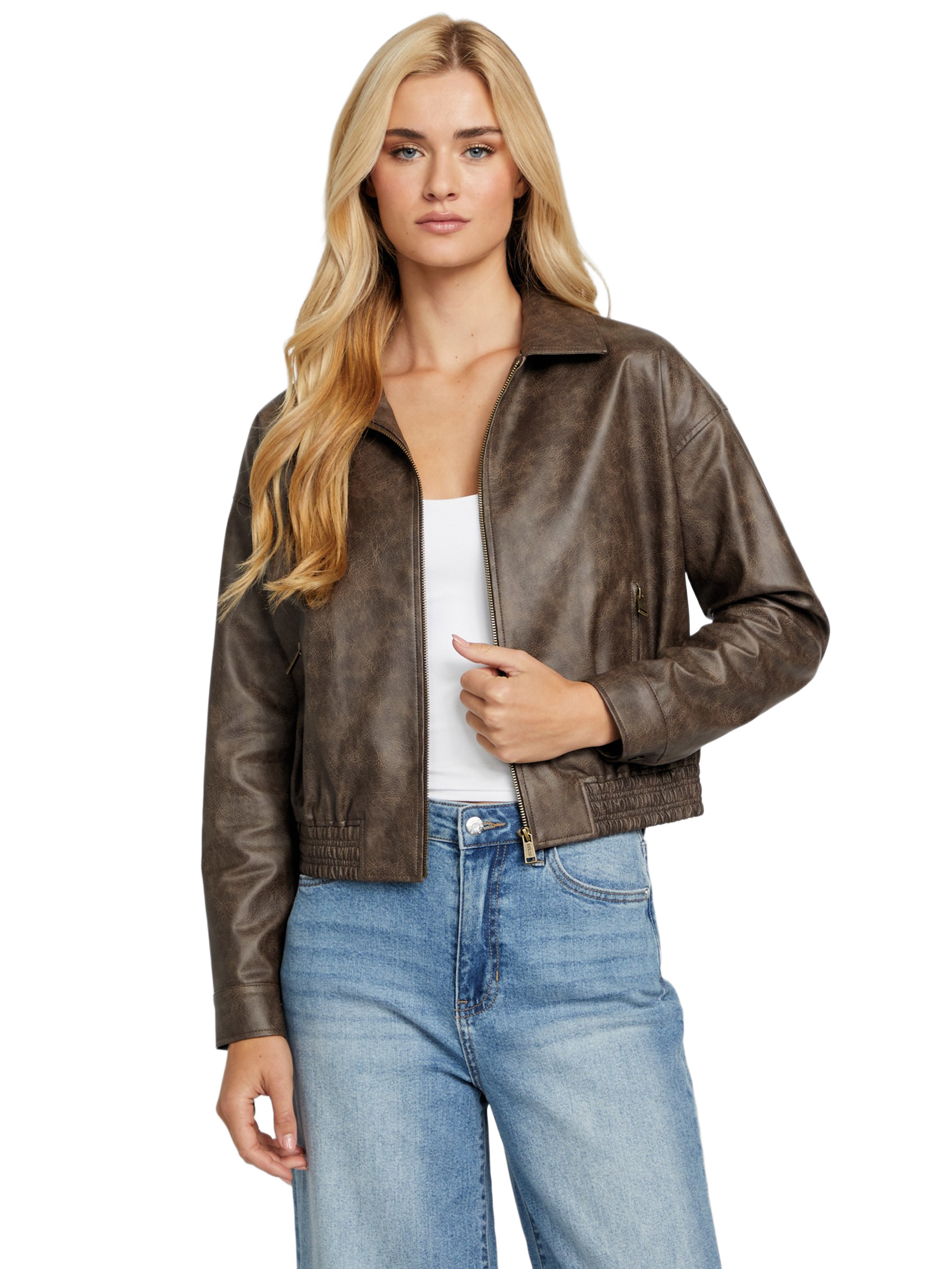 Factory Amelia Vintage Faux-leather Jacket