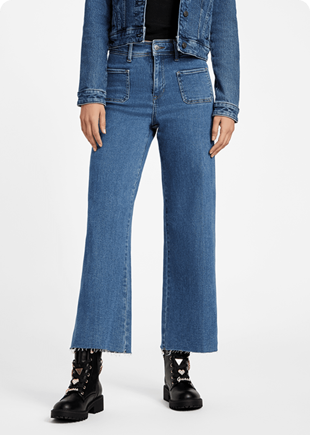 denim jeans for women featuring high-rise wide leg and bootcut jeans