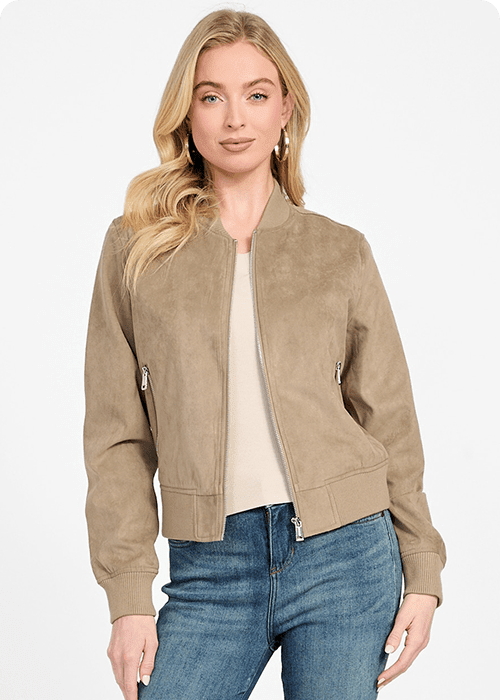 Shop leather and moto jackets for women.