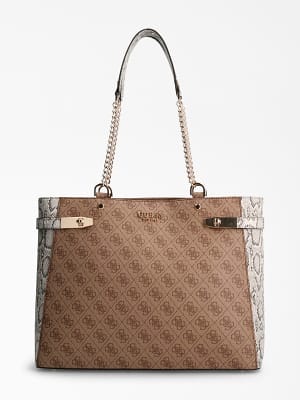 Bolso guess rosa y marron