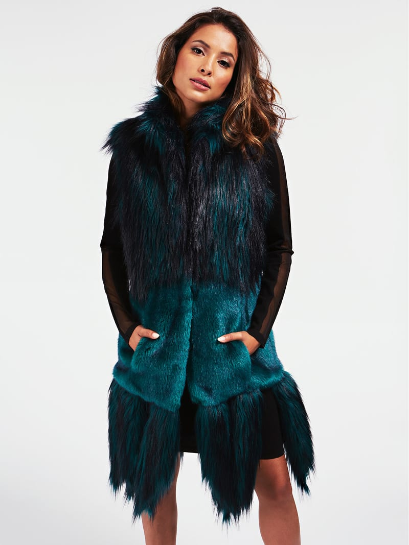 guess faux fur vest