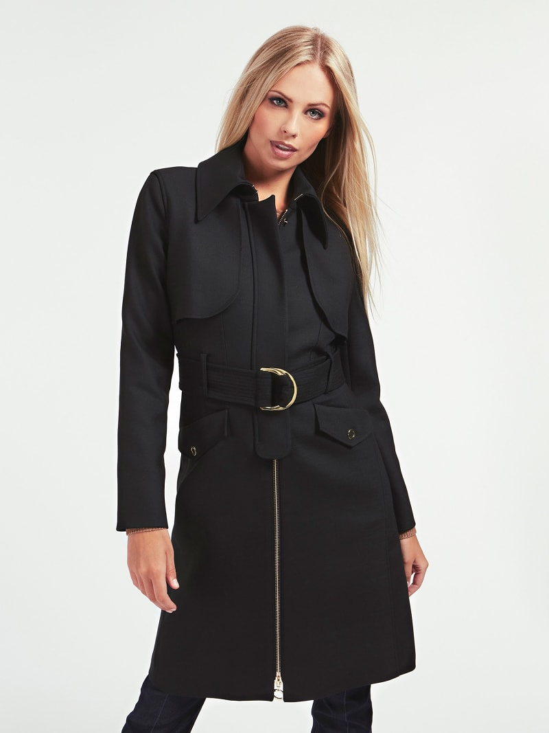 Guess belted coat shop
