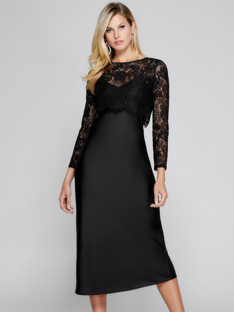 guess jewel printed belted dress