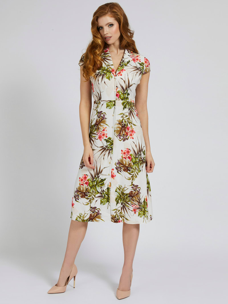 Midi Kleid Marciano Blumen Guess Offizieller Online Shop 