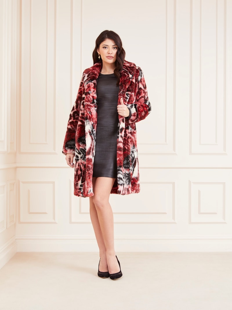 Manteau fourrure synthetique imprime all over Marciano Femme GUESS Collections Passees