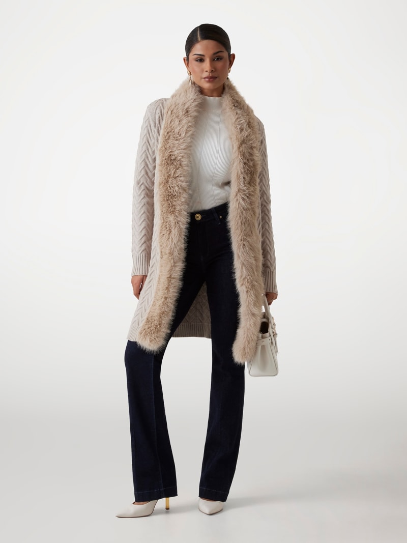 Faux fur cardigan outlet