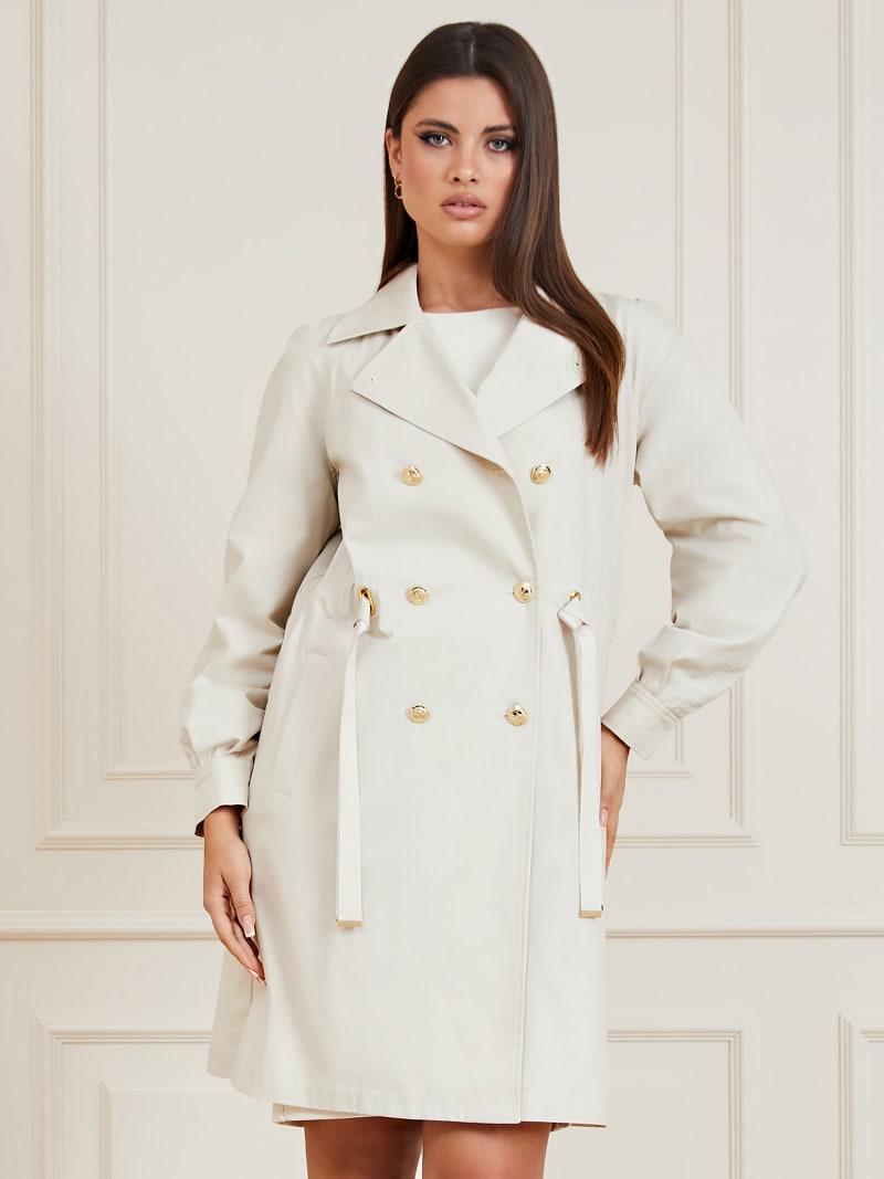 Guess twill wool double breasted button coat clearance