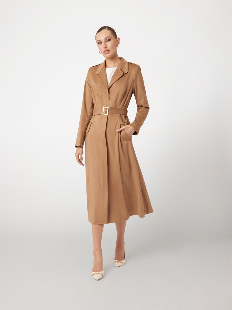 Faux suede trench coat womens online
