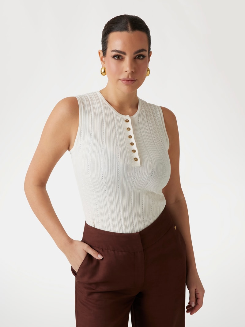 Tuta Donna 2 Pezzi In Maglia Costine - Top Maniche Lunghe E Pantaloni Larghi Vita Alta