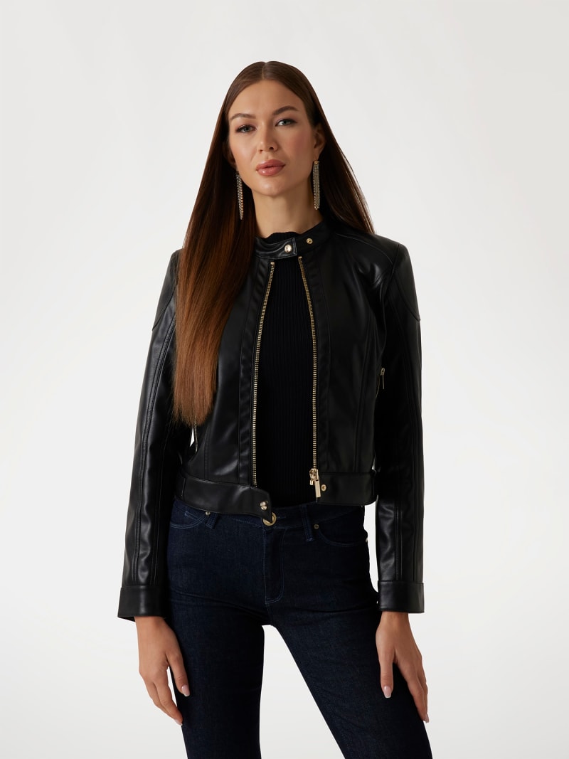 ライダースジャケット GUESS - MARCIANO Black Leather Jacket Marciano Guess Moto XS | eBay