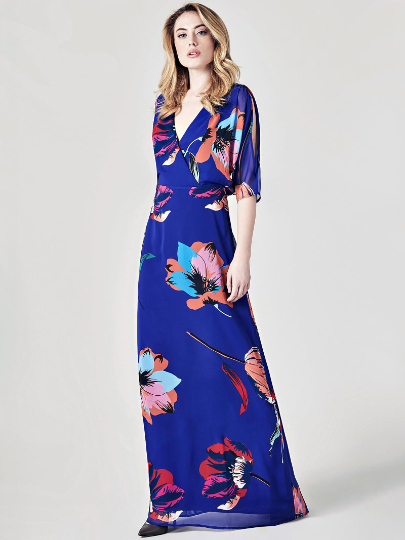 Langes Kleid Marciano Blumenprint Guess Offizieller Online Shop