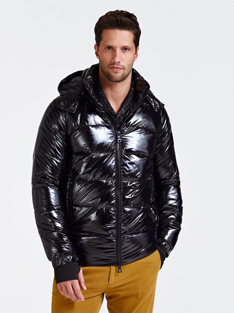 guess long down jacket with hood