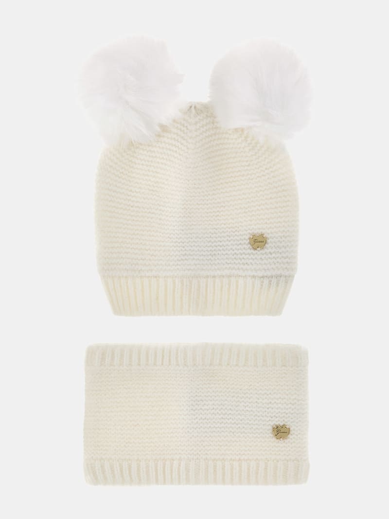 Rib knit hat and neckwarmer set