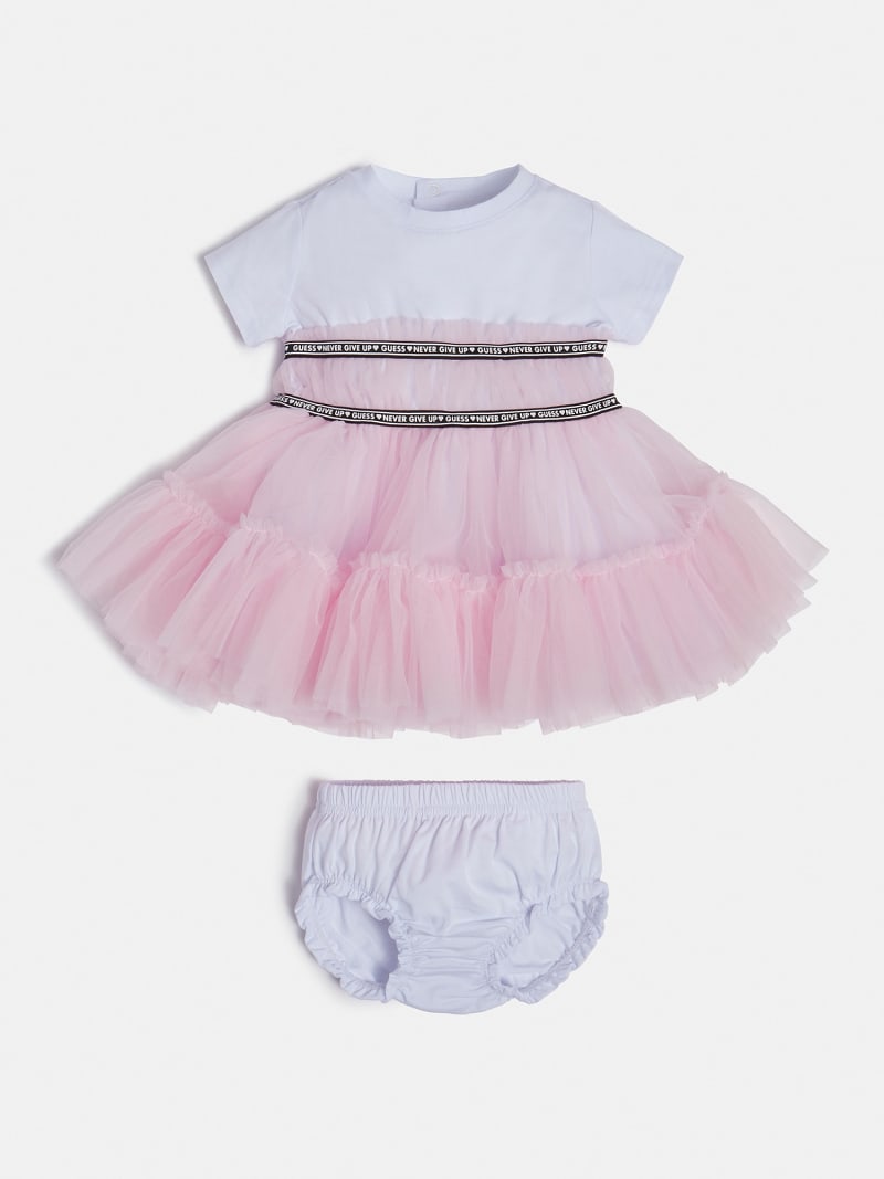 Tulle insert dress and panties set