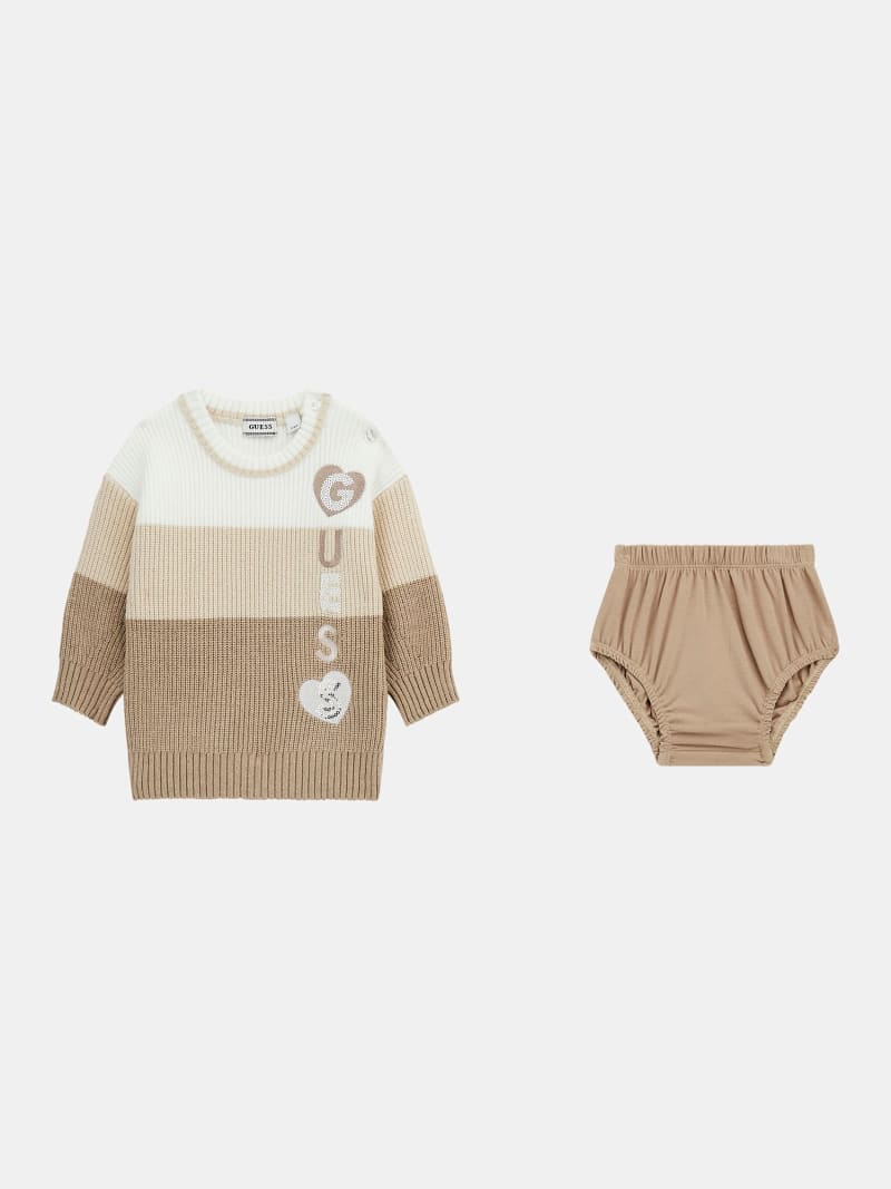 GUESS Kids Set abito in maglia e mutandina Bambina