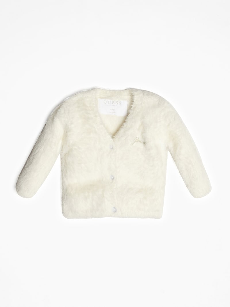 fur cardigan white