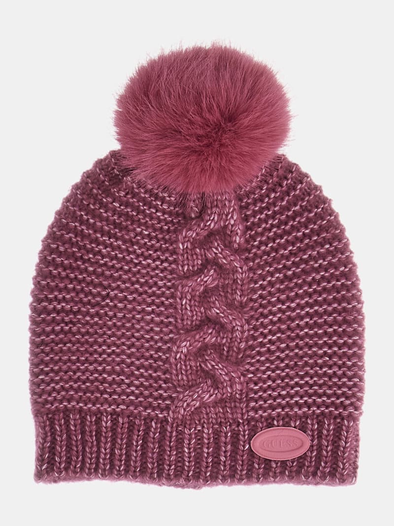 Écharpe Guess Pour Femme Avec Pompons - 100% Polyester, Logo Devant - Dimensions 180x25cm - Noir, Douce Et Chaude