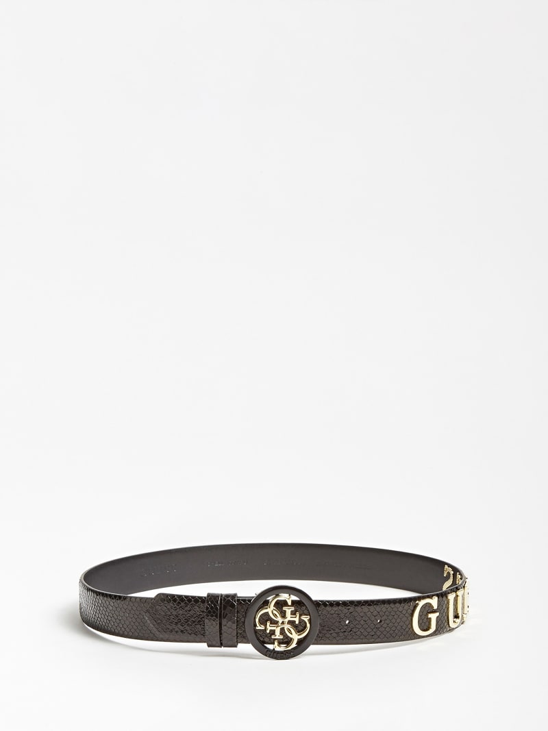 white snake print belt