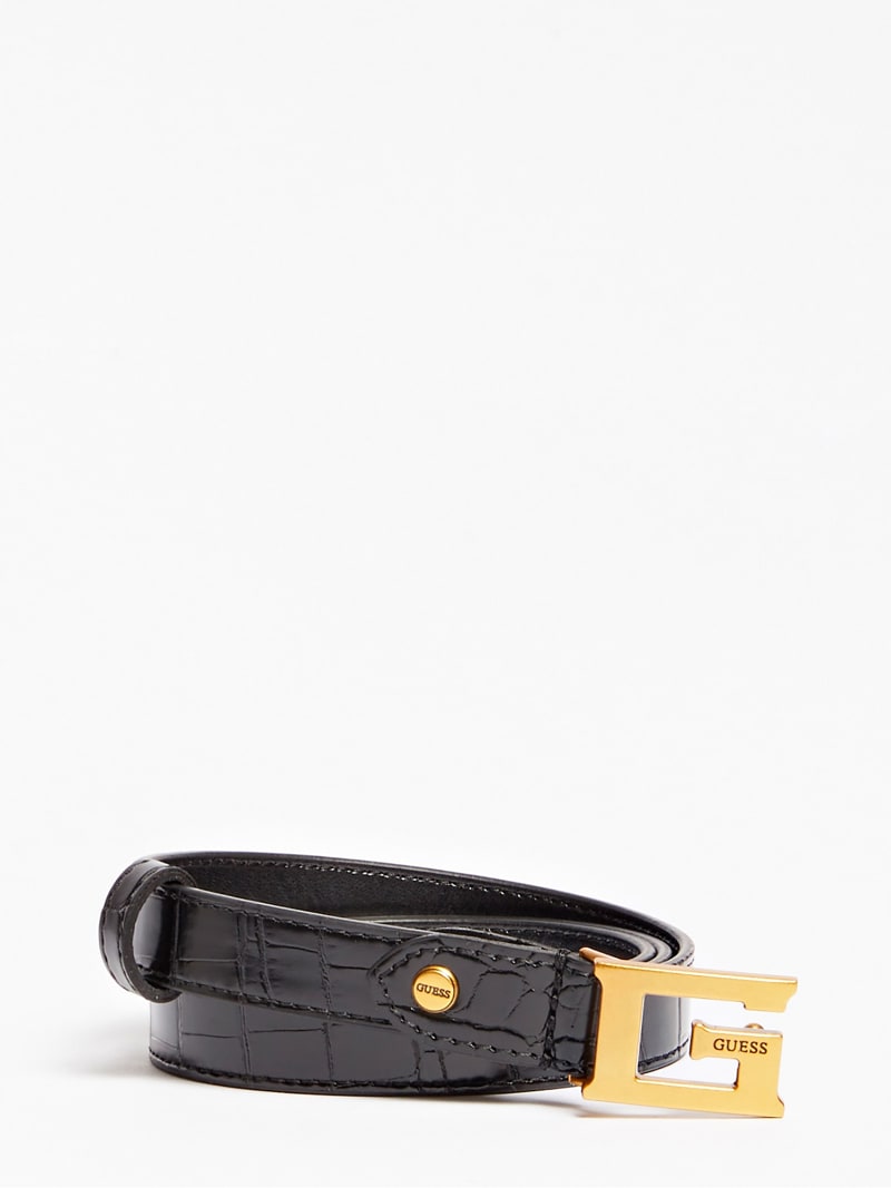 BW7577LEA15 Black guess logo g belt