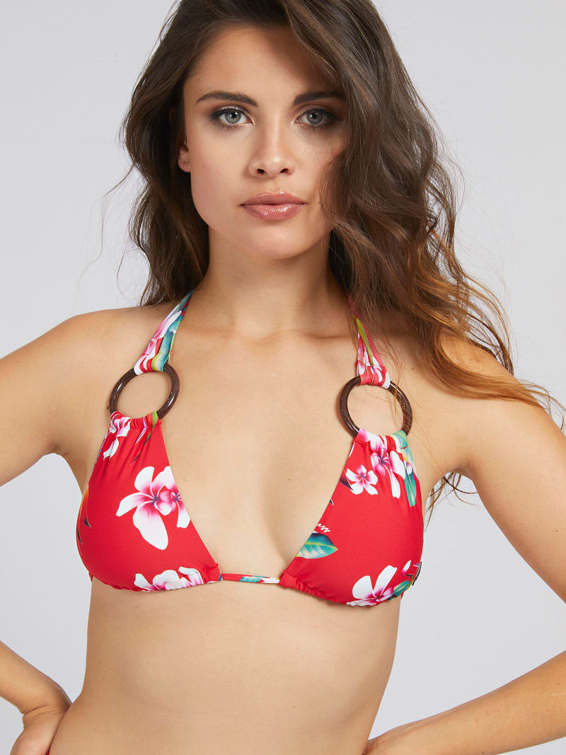 red halter top bikini