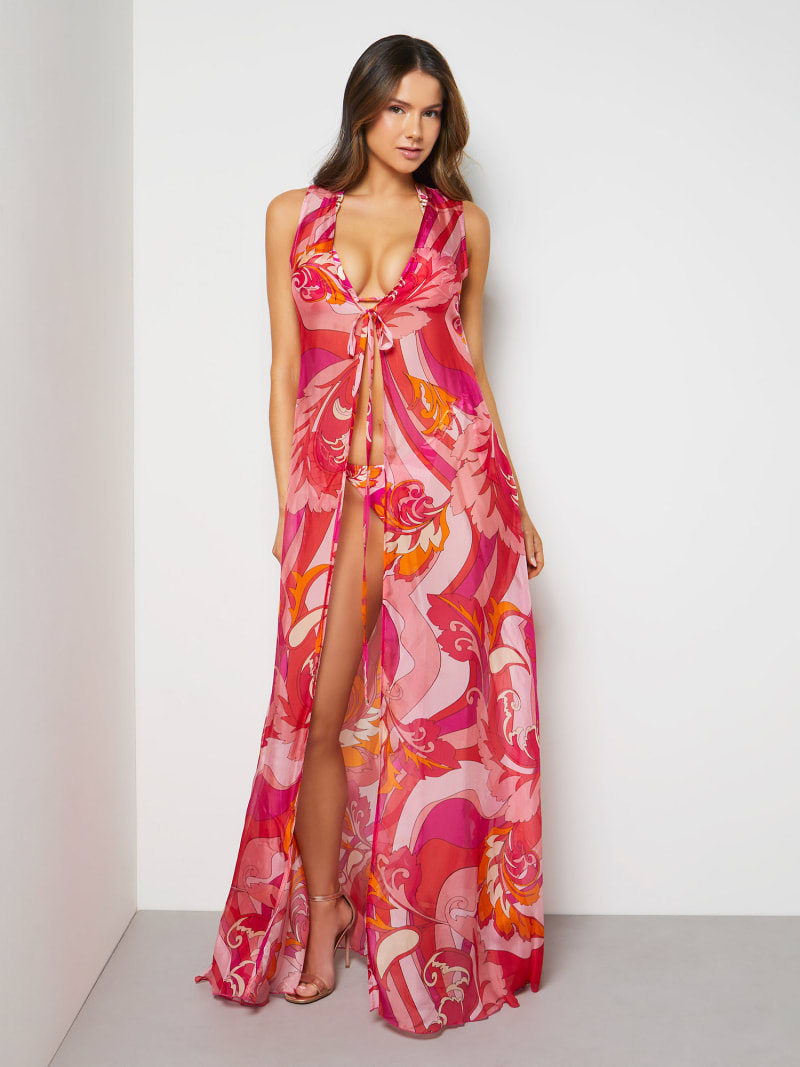 Silk blend long dress