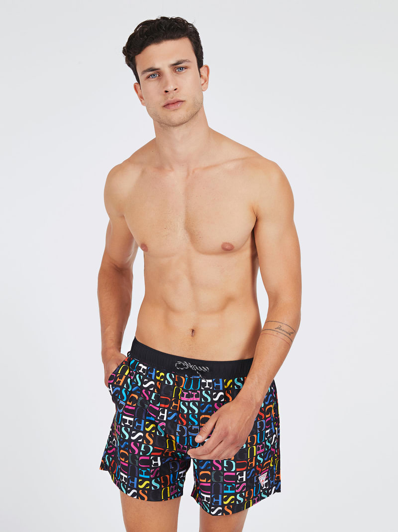 Costume Da Bagno Logo All Over Shop Online Ufficiale Guess
