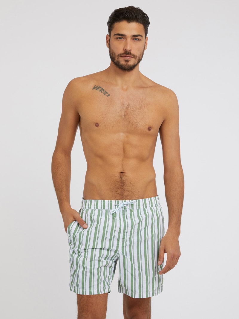 Short de bain moyen rayé