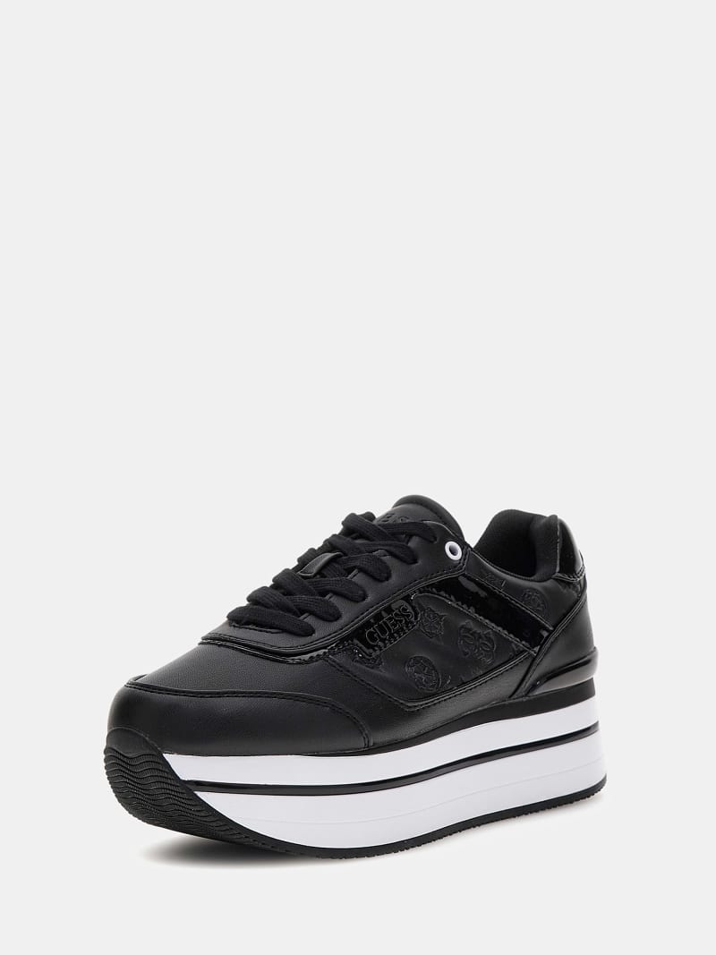 Black platform runners best sale