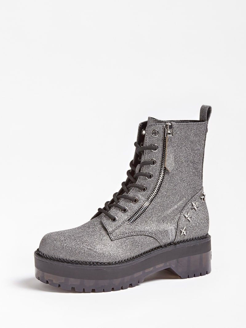 glitter combat boots