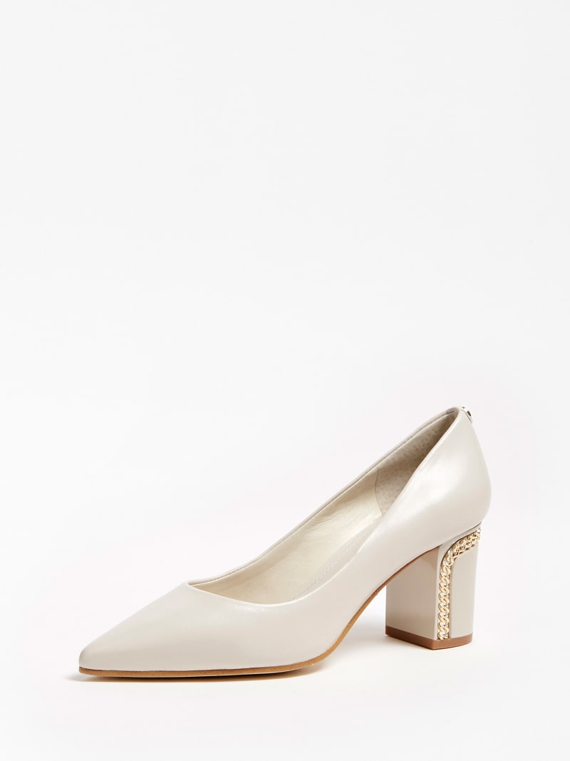 grey leather court shoes