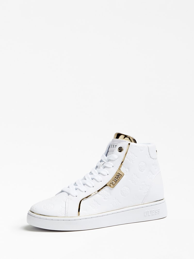 guess white high top sneakers