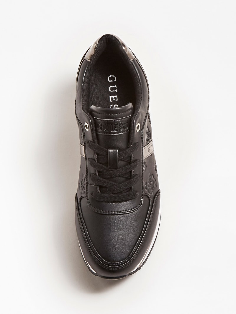 guess black leather shoes
