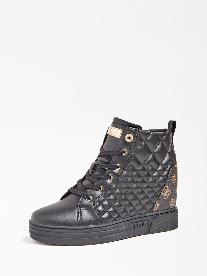 leather wedge sneaker