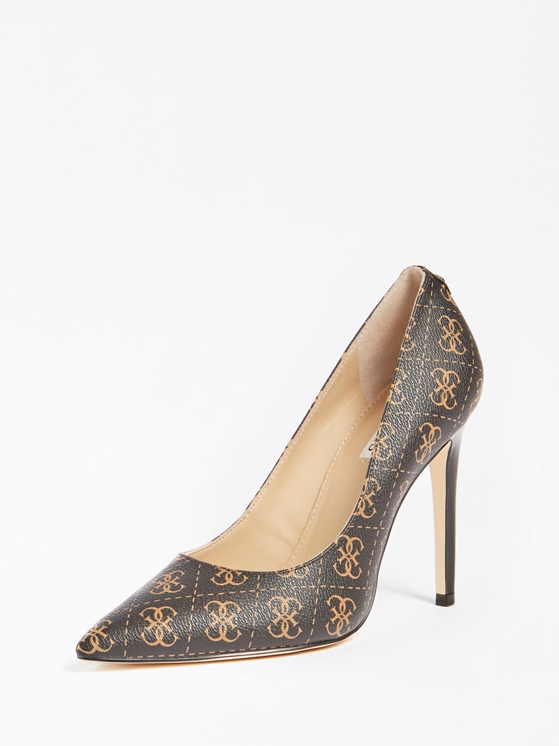 Louis Vuitton LV Monogram Brown Pointed Toe Pump Heels EUR 36 (U.S. 6)